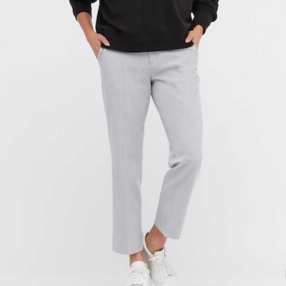 Smart 2-Way Stretch Ankle Pants Light Gray (XS)